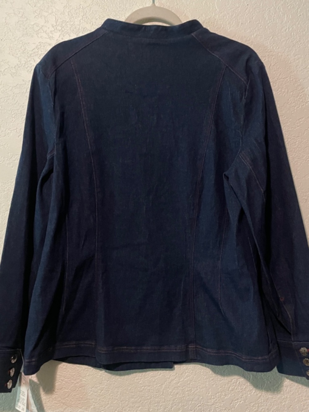 NWT Vintage Norm Thompson Military Style Denim Button Up Jacket SZ 16 - Picture 2 of 6